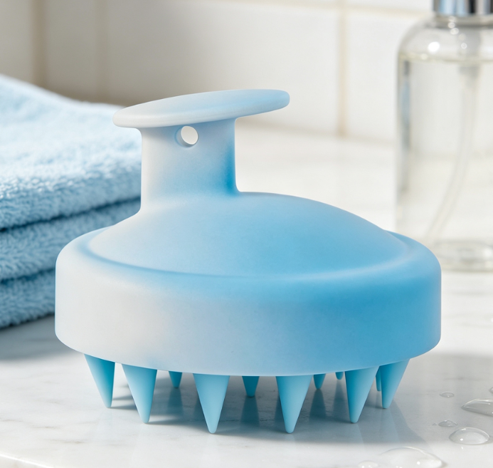 Soft Silicone Shampoo Brush, Relieves Dandruff And Itching