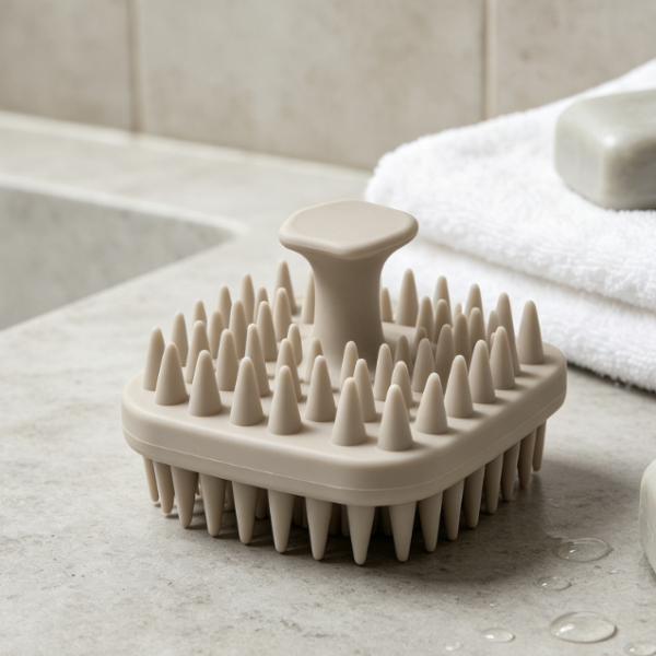 Silicone Scalp Cleansing Brush With Non-Slip Handle