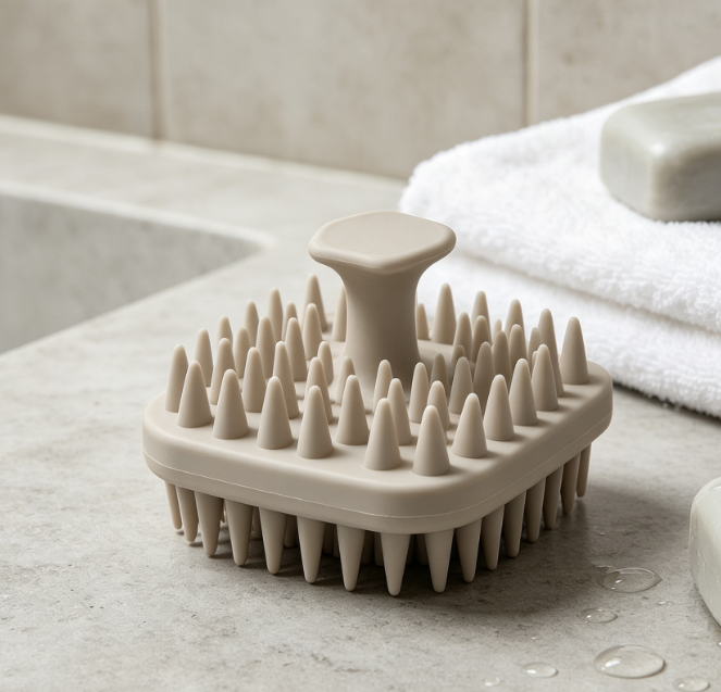 Silicone Scalp Cleansing Brush With Non-Slip Handle