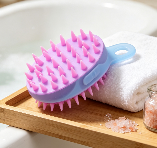 Palm-Sized Shampoo Brush, For Wet Or Dry Use - Image 2