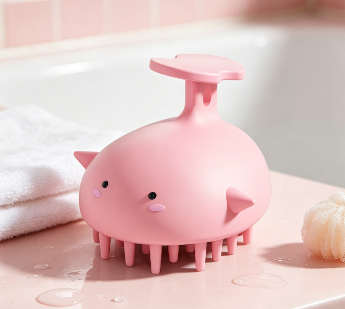 One-Piece Scalp Cleansing Brush With Seamless Design