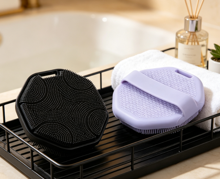 Silicone Exfoliating Bath Brush With Handle Loop - Image 2