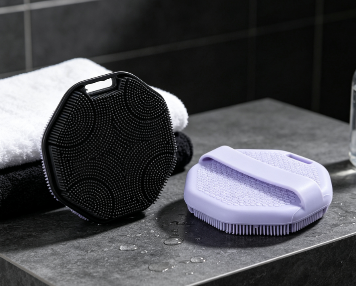 Silicone Exfoliating Bath Brush With Handle Loop