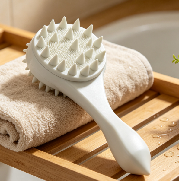 Double-Sided Silicone Scalp Cleansing And Massage Brush