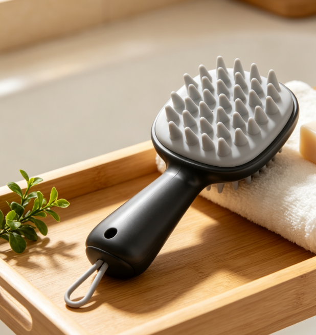 Long-Handled Silicone Scalp Exfoliating Shampoo Brush - Image 2