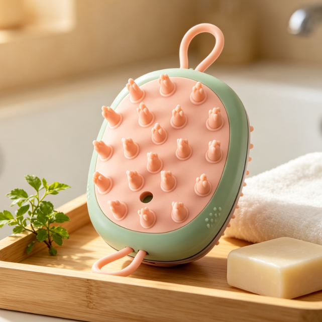 Handheld Scalp Cleansing Brush For Shampooing And Showering - Image 2