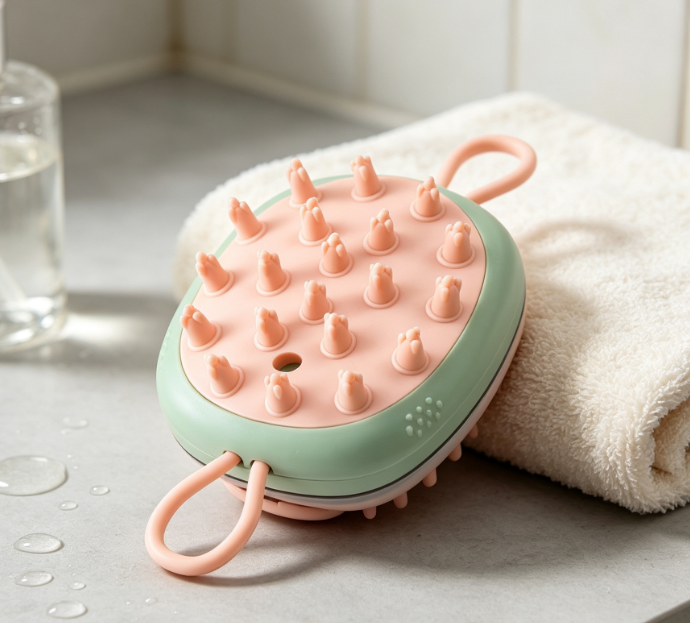 Handheld Scalp Cleansing Brush For Shampooing And Showering
