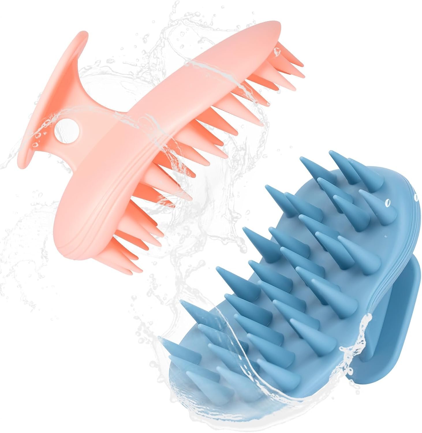 2-Piece Silicone Scalp Exfoliating Shampoo Brush Set