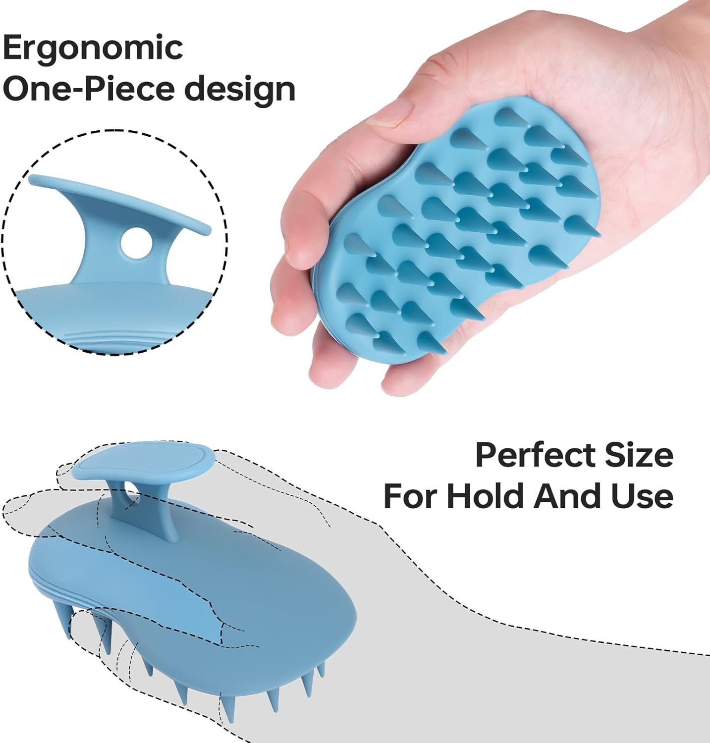 2-Piece Silicone Scalp Exfoliating Shampoo Brush Set - Image 2