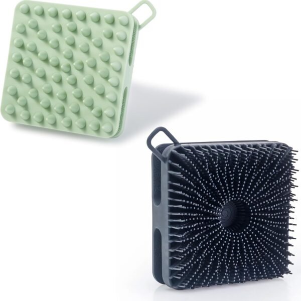 2-Piece Silicone Exfoliating Bath And Shampoo Brush Set