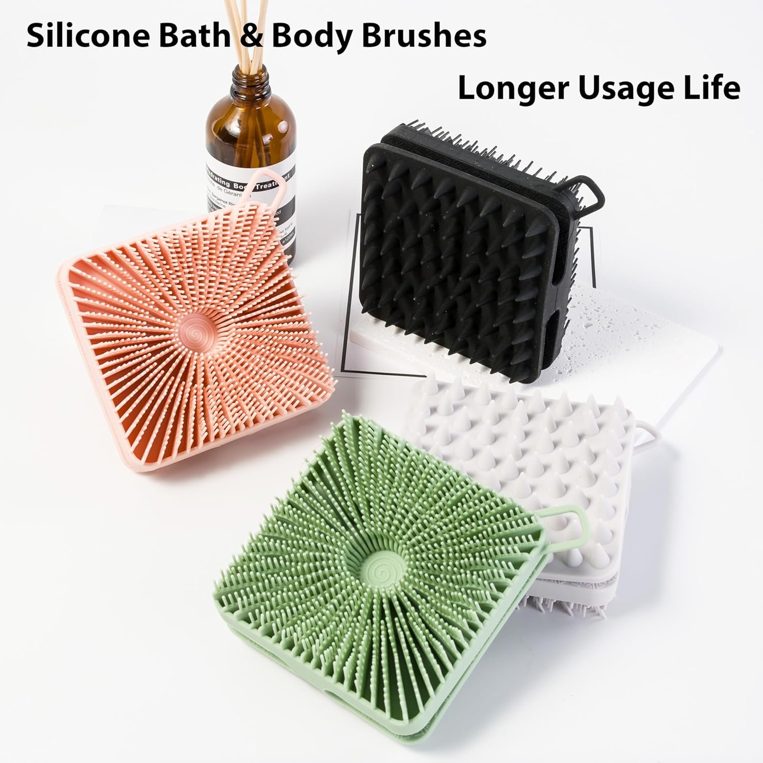 2-Piece Silicone Exfoliating Bath And Shampoo Brush Set - Image 2